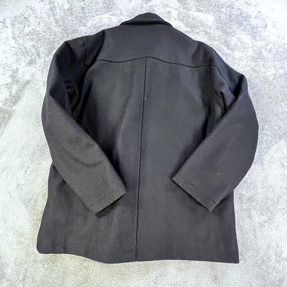 Old Navy Wool Blend Field Jacket Mens Medium Black Quilted Lined Chore Coat - Picture 11 of 11